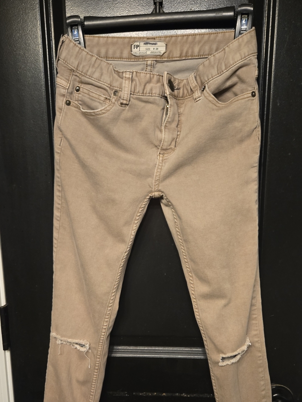 Free People Kids Tan Slim Distressed Jeans